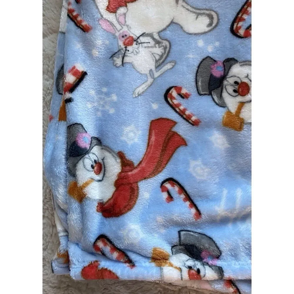 Christmas Frosty‎ The Snowman Jolly Fun Cloud Throw Blanket 60 X 70” Candy Cane